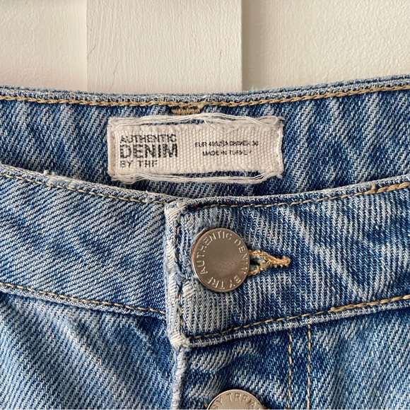 Zara TRF straight leg blue jeans exposed buttons - Size 40 (uk 12) - Picture 5 of 10